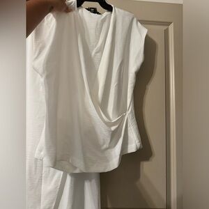 Zara white 2 piece pant set